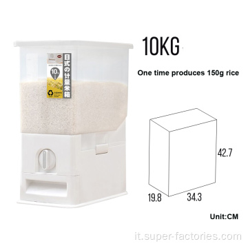 Dispenser di riso da cucina multiuso da 10 kg in PP